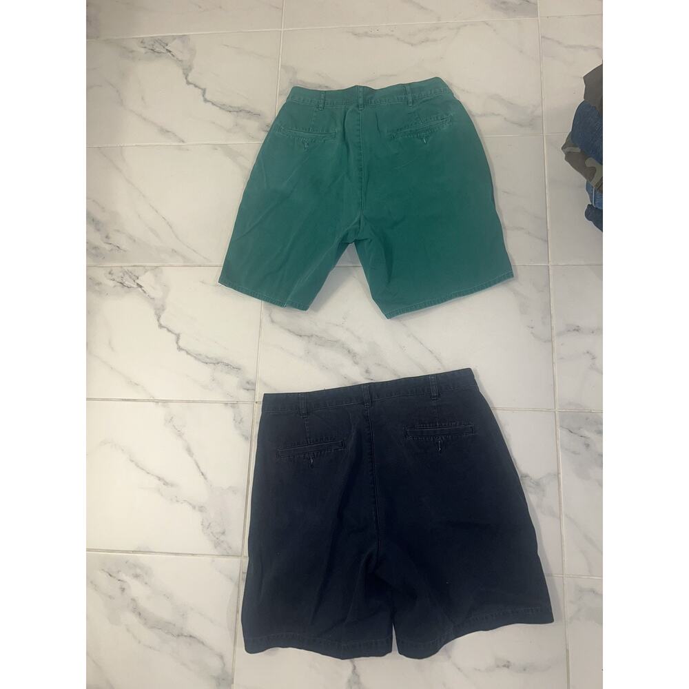 Vintage lot of Brooks Brothers mens Chino double pleated 8" shorts - size 34